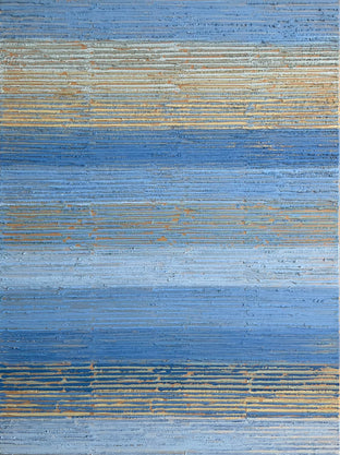 Original art for sale at UGallery.com | Indigo/Beige Stripes by Janet Hamilton | $2,775 | oil painting | 40' h x 30' w | photo 1