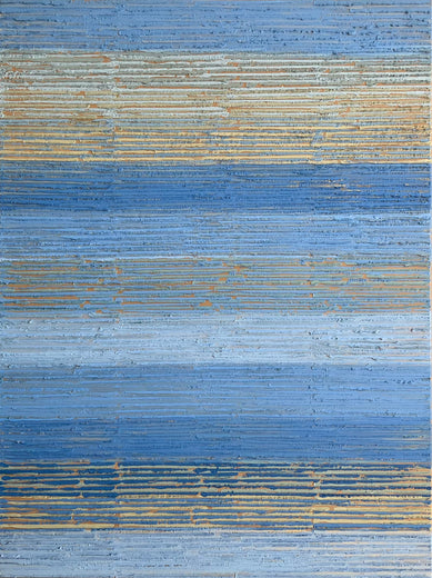 Indigo/Beige Stripes by Janet Hamilton |  Artwork Main Image 