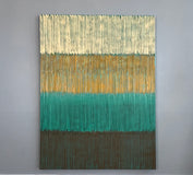 Original art for sale at UGallery.com | Organic Stripes by Janet Hamilton | $2,775 | oil painting | 40' h x 30' w | thumbnail 3