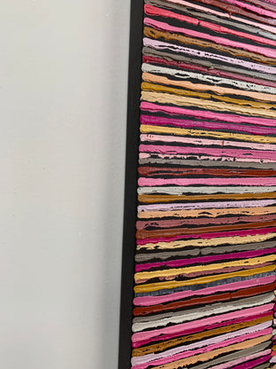 Original art for sale at UGallery.com | Pink Stripes by Janet Hamilton | $2,575 | oil painting | 30' h x 24' w | photo 2