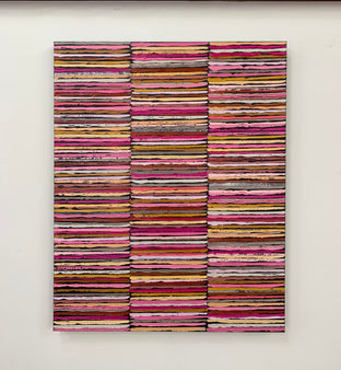 Original art for sale at UGallery.com | Pink Stripes by Janet Hamilton | $2,575 | oil painting | 30' h x 24' w | photo 3