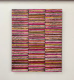Original art for sale at UGallery.com | Pink Stripes by Janet Hamilton | $2,575 | oil painting | 30' h x 24' w | thumbnail 3