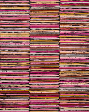 Original art for sale at UGallery.com | Pink Stripes by Janet Hamilton | $2,575 | oil painting | 30' h x 24' w | photo 1