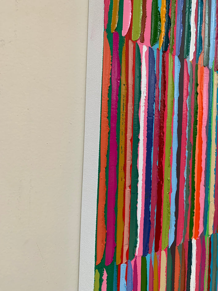 Triple Stripes B by Janet Hamilton |  Side View of Artwork 