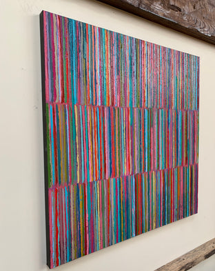 Triple Stripes C by Janet Hamilton |  Side View of Artwork 