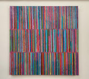 Original art for sale at UGallery.com | Triple Stripes C by Janet Hamilton | $2,800 | oil painting | 36' h x 36' w | thumbnail 3