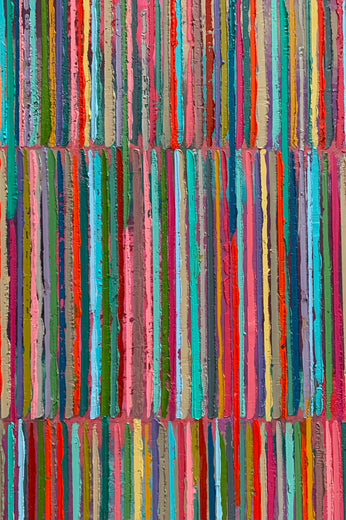 Triple Stripes C by Janet Hamilton |   Closeup View of Artwork 