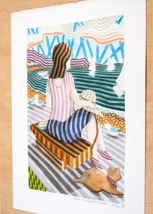 Girl Gazing at the Sea by Javier Ortas |  Context View of Artwork 