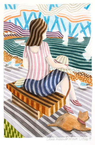 Girl Gazing at the Sea by Javier Ortas |  Artwork Main Image 