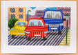 Original art for sale at UGallery.com | Three Cars by Javier Ortas | $1,175 | watercolor painting | 13.77' h x 19.68' w | thumbnail 2