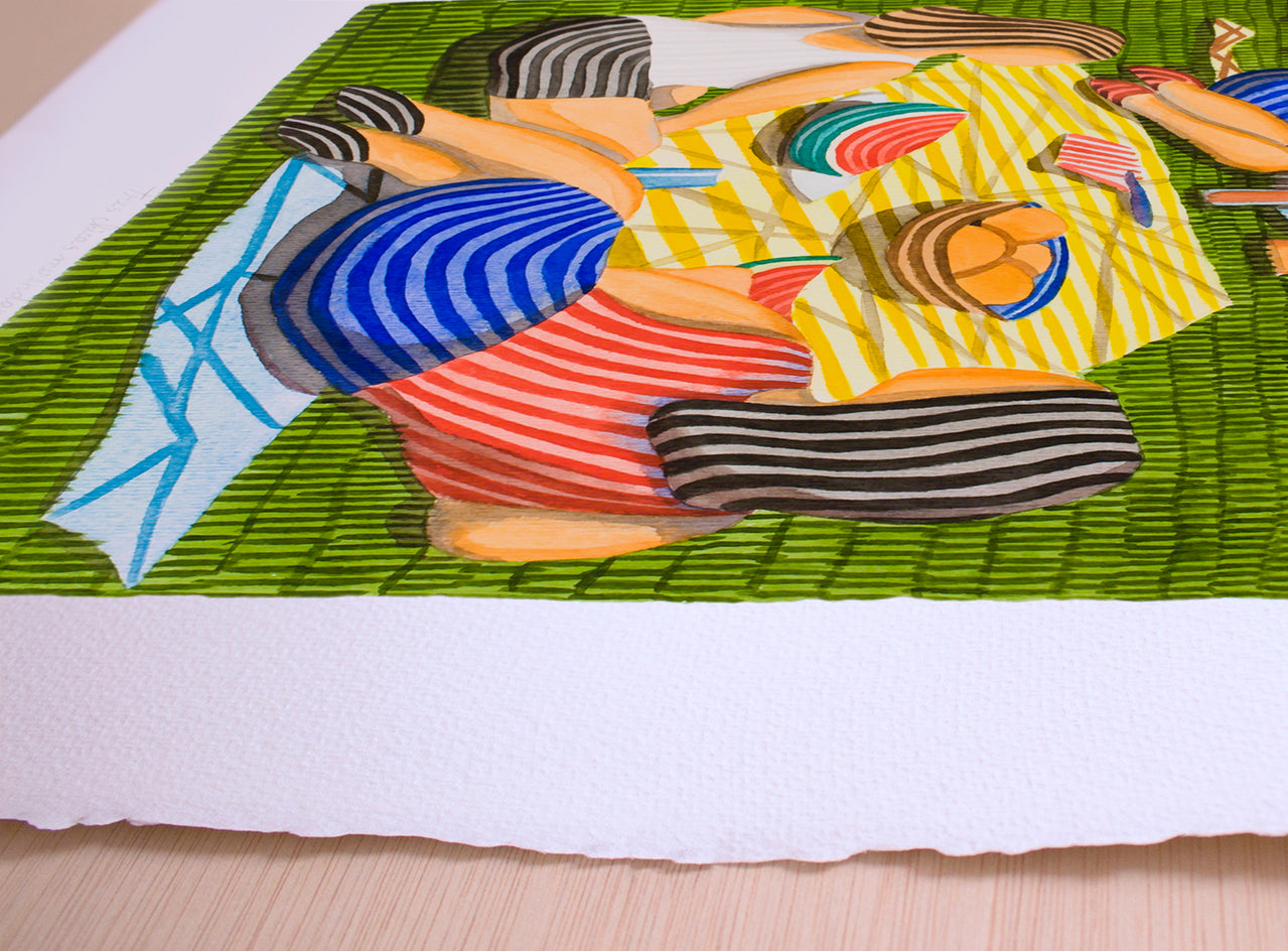 Three Girls Having a Picnic in the Countryside by Javier Ortas |  Context View of Artwork 