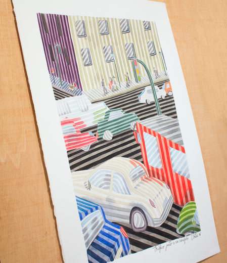 Traffic Next to a Traffic Light by Javier Ortas |  Context View of Artwork 