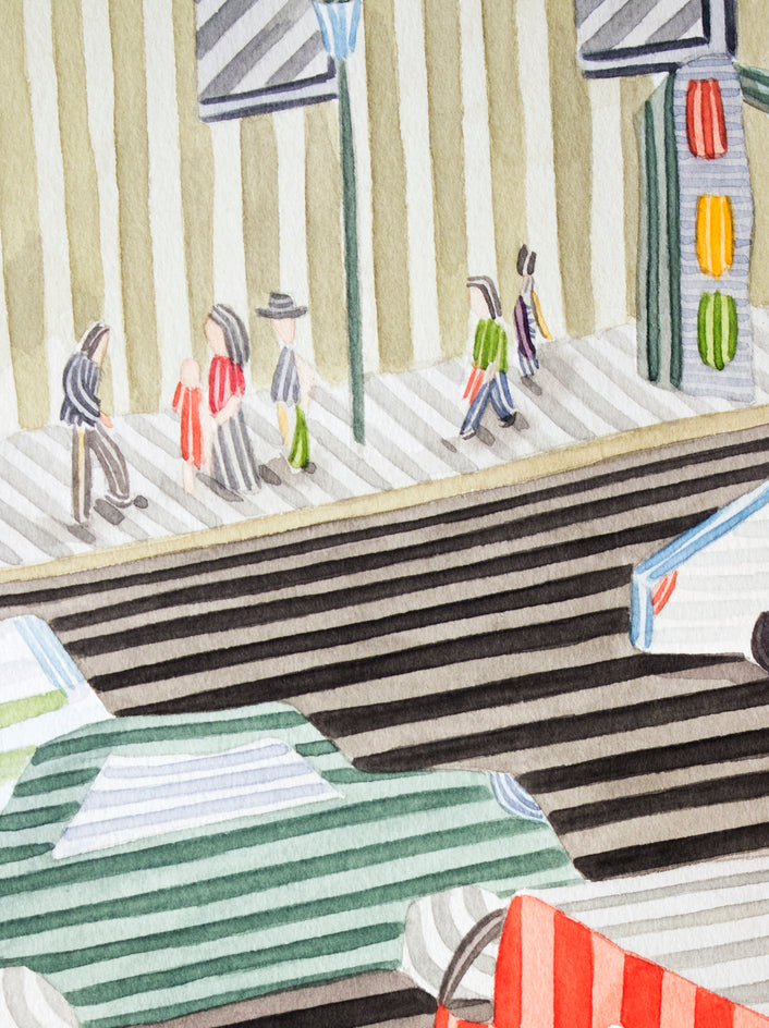 Traffic Next to a Traffic Light by Javier Ortas |  Closeup View of Artwork 