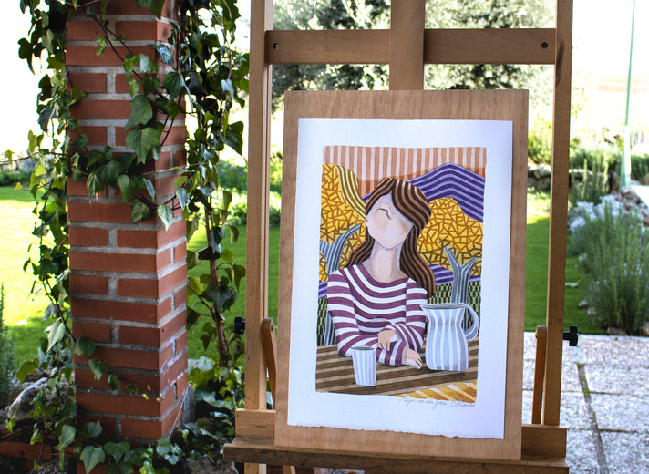 Woman with a Jug by Javier Ortas |  Context View of Artwork 