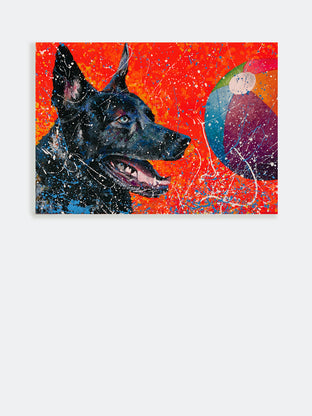 Original art for sale at UGallery.com | Pop Dog II by Jeff Fleming | $525 | mixed media artwork | 12' h x 16' w | photo 3