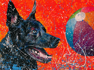 Original art for sale at UGallery.com | Pop Dog II by Jeff Fleming | $525 | mixed media artwork | 12' h x 16' w | photo 1