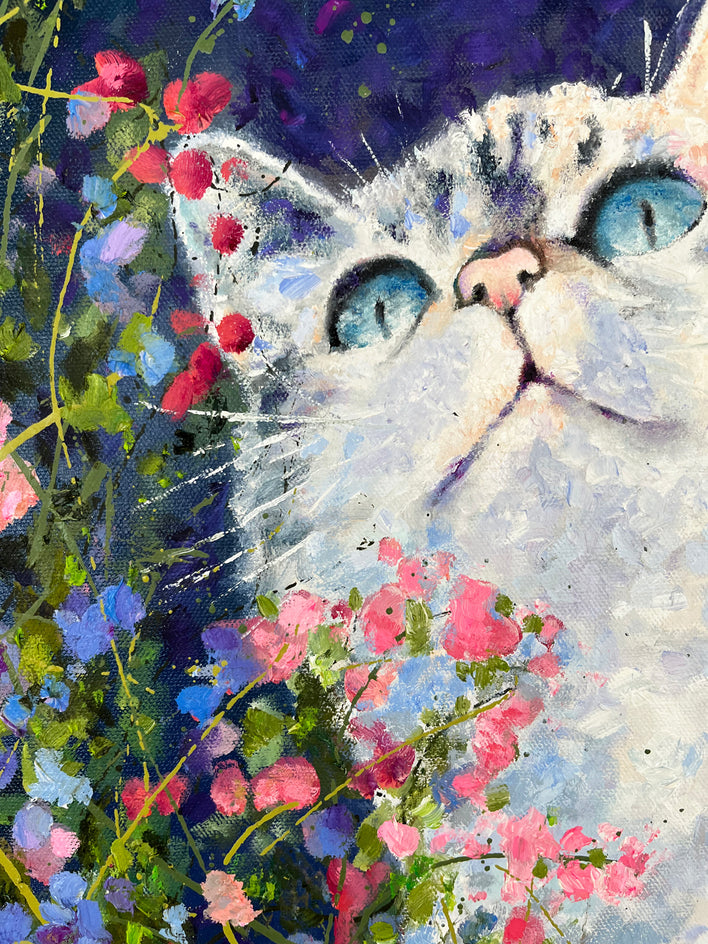 Feline Good by Jeff Fleming |  Closeup View of Artwork 