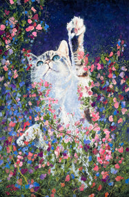 oil painting by Jeff Fleming titled Feline Good