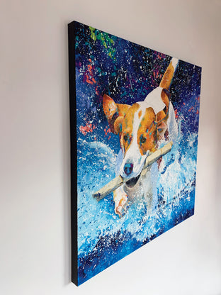 Original art for sale at UGallery.com | Fun Fetch by Jeff Fleming | $2,300 | oil painting | 36' h x 36' w | photo 2