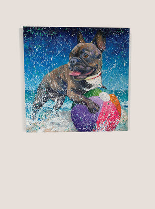 Original art for sale at UGallery.com | Huggaball by Jeff Fleming | $600 | oil painting | 24' h x 24' w | photo 3