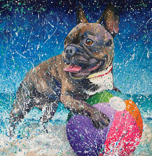 Original art for sale at UGallery.com | Huggaball by Jeff Fleming | $600 | oil painting | 24' h x 24' w | photo 1