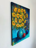 Original art for sale at UGallery.com | Sunflowers in Bloom by Jeff Fleming | $1,825 | oil painting | 40' h x 30' w | thumbnail 2