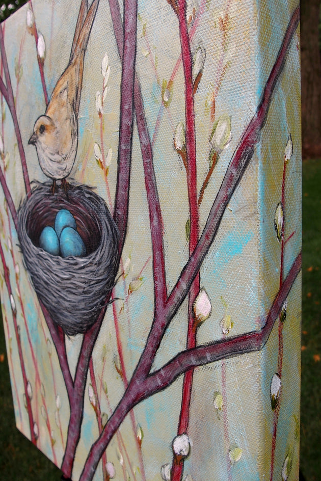 May My Heart Always Be Open to Little Birds by Jennifer Ross |  Side View of Artwork 