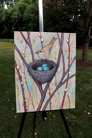 Original art for sale at UGallery.com | May My Heart Always Be Open to Little Birds by Jennifer Ross | $475 | acrylic painting | 14' h x 11' w | photo 3
