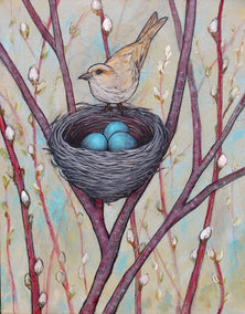 acrylic painting by Jennifer Ross titled May My Heart Always Be Open to Little Birds
