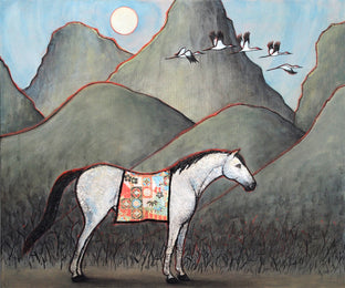 Original art for sale at UGallery.com | And So the Journey Begins by Jennifer Ross | $950 | mixed media artwork | 20' h x 24' w | photo 1