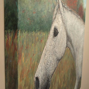 Original art for sale at UGallery.com | Kintsugi Horse - The Beautiful Changes by Jennifer Ross | $1,250 | mixed media artwork | 24' h x 24' w | photo 2