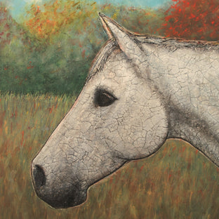 Original art for sale at UGallery.com | Kintsugi Horse - The Beautiful Changes by Jennifer Ross | $1,250 | mixed media artwork | 24' h x 24' w | photo 4