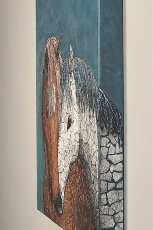 Original art for sale at UGallery.com | Kintsugi Horses - Everything Will Be Alright by Jennifer Ross | $750 | mixed media artwork | 18' h x 14' w | photo 2