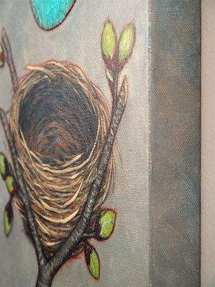 Old Growth, New Beginnings by Jennifer Ross |  Side View of Artwork 