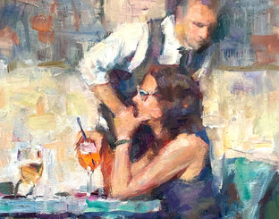 Original art for sale at UGallery.com | Aperol Spritz by Jerry Salinas | $825 | oil painting | 16' h x 20' w | photo 4