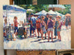 Original art for sale at UGallery.com | Doggie at the Farmers Market by Jerry Salinas | $2,700 | oil painting | 24' h x 36' w | thumbnail 3