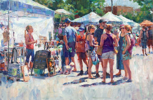 Original art for sale at UGallery.com | Doggie at the Farmers Market by Jerry Salinas | $2,700 | oil painting | 24' h x 36' w | photo 1