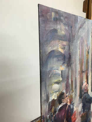 Original art for sale at UGallery.com | Lunch at the Louvre by Jerry Salinas | $850 | oil painting | 20' h x 16' w | photo 2