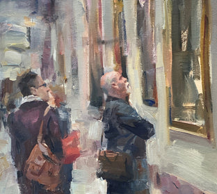 Original art for sale at UGallery.com | Lunch at the Louvre by Jerry Salinas | $850 | oil painting | 20' h x 16' w | photo 4