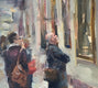 Original art for sale at UGallery.com | Lunch at the Louvre by Jerry Salinas | $850 | oil painting | 20' h x 16' w | thumbnail 4
