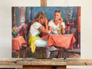 Original art for sale at UGallery.com | Roman Cafe by Jerry Salinas | $725 | oil painting | 12' h x 16' w | photo 3
