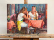 Original art for sale at UGallery.com | Roman Cafe by Jerry Salinas | $725 | oil painting | 12' h x 16' w | thumbnail 3