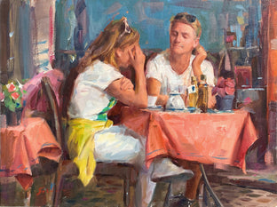 Original art for sale at UGallery.com | Roman Cafe by Jerry Salinas | $725 | oil painting | 12' h x 16' w | photo 1