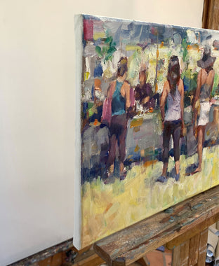 Original art for sale at UGallery.com | Sunny Market by Jerry Salinas | $850 | oil painting | 12' h x 24' w | photo 2