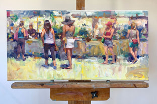Original art for sale at UGallery.com | Sunny Market by Jerry Salinas | $850 | oil painting | 12' h x 24' w | photo 3