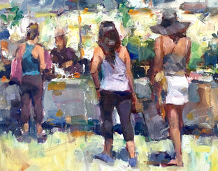Original art for sale at UGallery.com | Sunny Market by Jerry Salinas | $850 | oil painting | 12' h x 24' w | photo 4