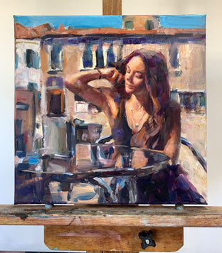 Original art for sale at UGallery.com | Venice Beauty by Jerry Salinas | $600 | oil painting | 14' h x 14' w | photo 3