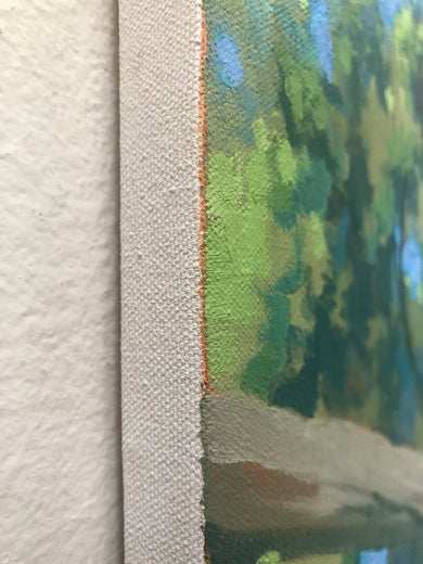 A Walk by the Water - Commission by Jesse Aldana |  Side View of Artwork 