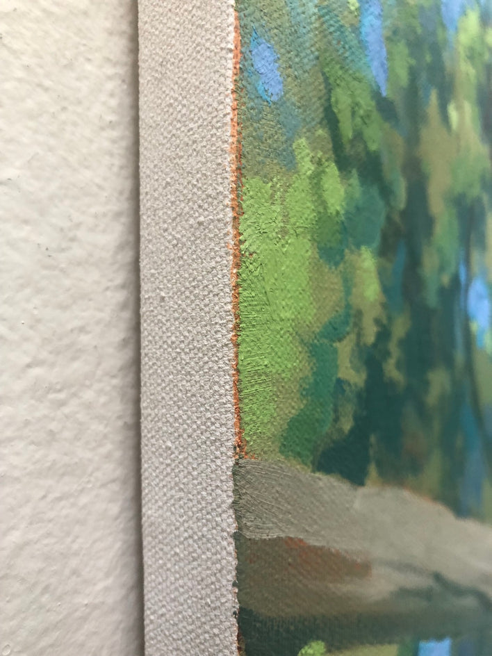 A Walk by the Water - Commission by Jesse Aldana |  Side View of Artwork 