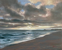 Original art for sale at UGallery.com | Last Wave by Jesse Aldana | $725 | oil painting | 16' h x 20' w | thumbnail 1